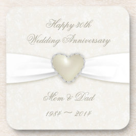 Damast-30. Hochzeits-Jahrestags-Untersetzer Getränkeuntersetzer