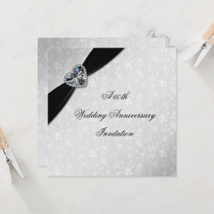 Damast 60. Hochzeitstag Einladung