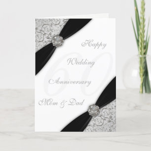 Damast 60. Hochzeitstag Grußkarte Karte