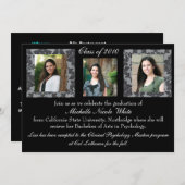 Damast-Abschluss-Einladung Einladung (Vorne/Hinten)