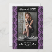 Damast-Abschluss-Mitteilung/Party Einladung (Vorderseite)