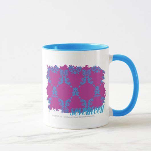 Damast Aqua-Lila 2 Tasse (Rechts)