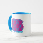 Damast Aqua-Lila 2 Tasse (Vorderseite Links)