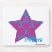 Damast Aqua-Lila 3 Mousepad (Vorne)