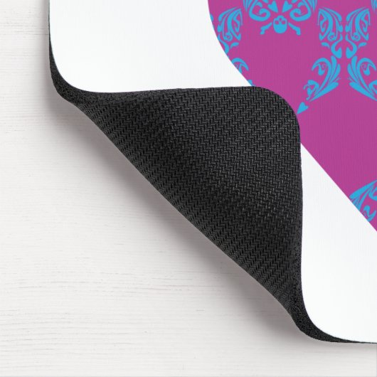 Damast Aqua-Lila 4 Mousepad (Ecke)