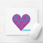 Damast Aqua-Lila 4 Mousepad (Mit Mouse)