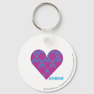 Damast Aqua-Lila 4 Schlüsselanhänger