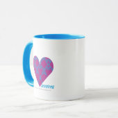 Damast Aqua-Lila 4 Tasse (Vorderseite Links)