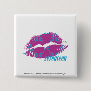 Damast Aqua-Lila Button