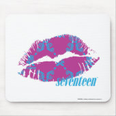 Damast Aqua-Lila Mousepad (Vorne)