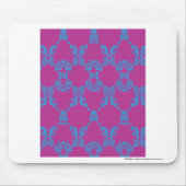 Damast Aqua-Lila Mousepad (Vorne)