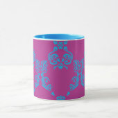 Damast Aqua-Lila Tasse (Zentrum)