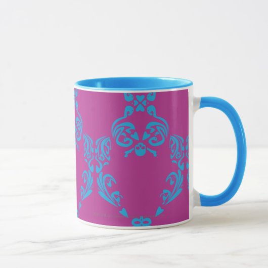 Damast Aqua-Lila Tasse (Rechts)