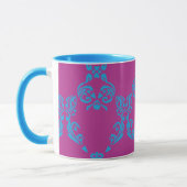 Damast Aqua-Lila Tasse (Links)