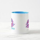 Damast Aqua-Lila Tasse (Zentrum)