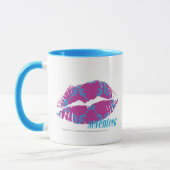 Damast Aqua-Lila Tasse (Links)