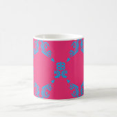 Damast Aqua-Magentarot Kaffeetasse (Mittel)