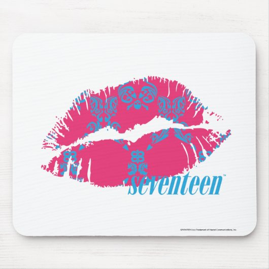 Damast Aqua-Magentarot Mousepad (Vorne)