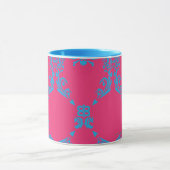 Damast Aqua-Magentarot Tasse (Zentrum)