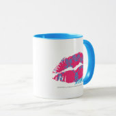 Damast Aqua-Magentarot Tasse (VorderseiteRechts)