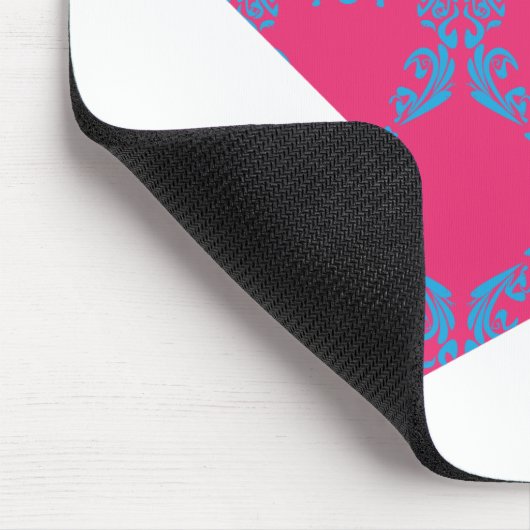 Damast Aqua-Magentarote 2 Mousepad (Ecke)