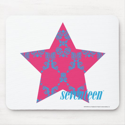 Damast Aqua-Magentarote 2 Mousepad (Vorne)