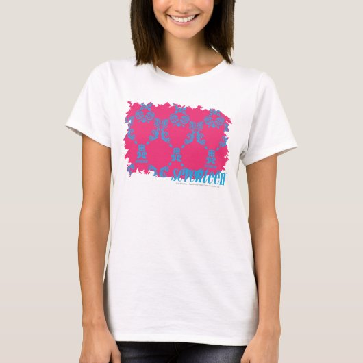 Damast Aqua-Magentarote 3 T-Shirt (Vorderseite)