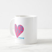 Damast Aqua-Magentarote 4 Kaffeetasse (Vorderseite Links)