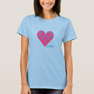 Damast Aqua-Magentarote 4 T-Shirt