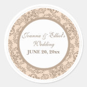 Damast-Art-Aufkleber Runder Aufkleber (Vorderseite)