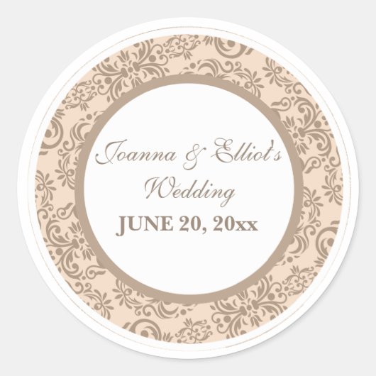 Damast-Art-Aufkleber Runder Aufkleber (Vorderseite)