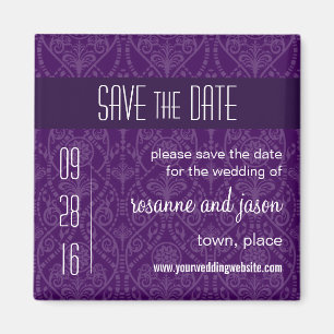 Damast Art Deco Save-the-Date-Magnet Magnet