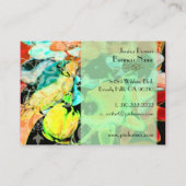 Damast auf abstrakter Vorlage, aquamariner Verbrec Visitenkarte (Rückseite)