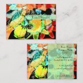 Damast auf abstrakter Vorlage, aquamariner Verbrec Visitenkarte (Vorne/Hinten)