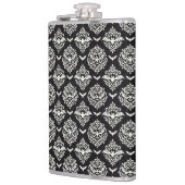 Damast aus schwarzem und weißem Bat Flachmann (Links)