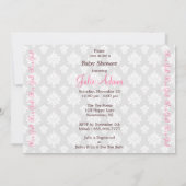 Damast-Babyparty: Mädchen: Einladung (Rückseite)