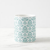 Damast-Blattmuster in Teal Kaffeetasse (Mittel)