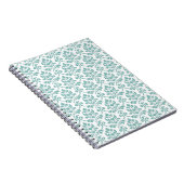 Damast-Blattmuster in Teal Notizblock (Rechte Seite)