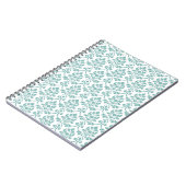 Damast-Blattmuster in Teal Notizblock (Linke Seite)