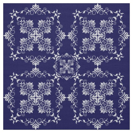 Damast-Blaumuster Stoff (Muster)