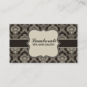 Damast Blumen Eleganter Kosmetiker Mode Retro Visitenkarte