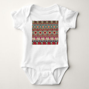 Damast Blumen Geometrisch Farbige Patchworkarbeit Baby Strampler