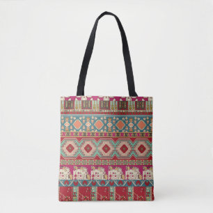 Damast, blumengeschmückt und geometrisch mit farb tasche