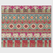 Damast, blumengeschmückt und geometrisch mit farbi geschenkpapier (Flach)