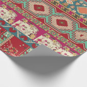 Damast, blumengeschmückt und geometrisch mit farbi geschenkpapier (Ecke)
