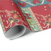 Damast, blumengeschmückt und geometrisch mit farbi geschenkpapier (Rolleneckpunkt)