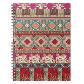 Damast, blumengeschmückt und geometrisch mit farbi notizblock (Vorderseite)