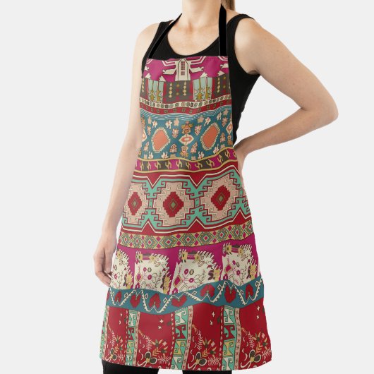 Damast, blumengeschmückt und geometrisch mit farbi schürze (InSitu)