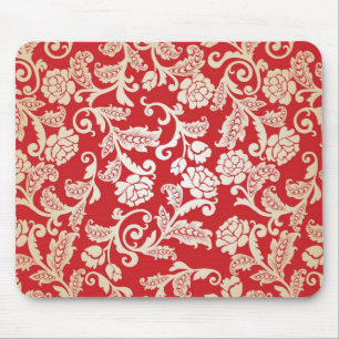 Damast-Blumenhintergrundmuster Mousepad