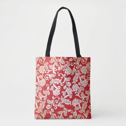 Damast-Blumenhintergrundmuster Tasche (Vorderseite)
